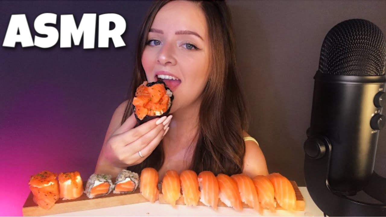 ASMR COMIDA SUSHI 🍣 TEMAKI E NIGUIRI DE SALMÃO MUKBANG BRASIL (SONS DE MASTIGAÇÃO)