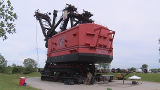 Folks camp out near the Big Brutus earth mover in West Mineral, Kansas.