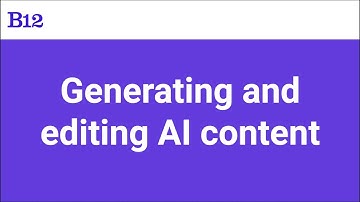 Using AI Tools in the B12 Editor | Step-by-step tutorial