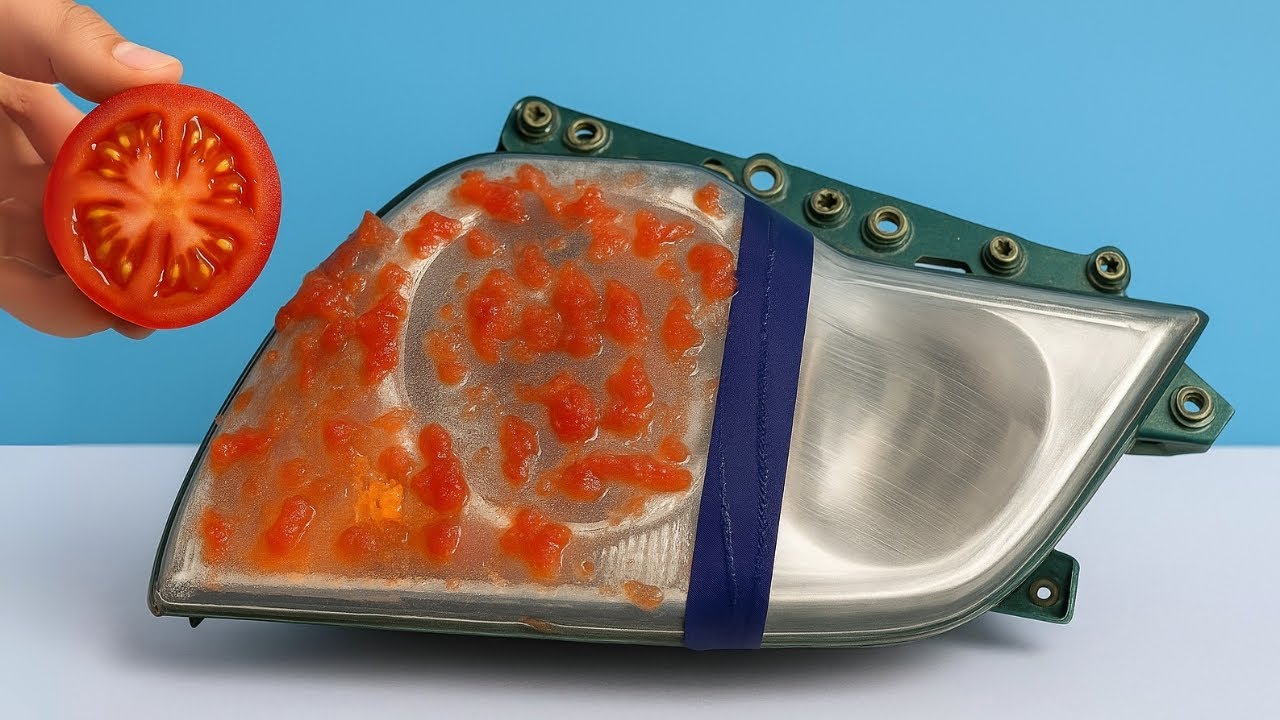 Автовладельцы ОБОЖАЮТ этот трюк! Восстановите старые фары всего за 1 минуту с помощью ПОМИДОРА! 😱