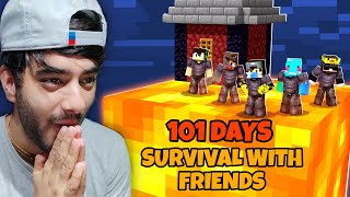 SURVIVING 101 DAYS ON ONE LAVA BLOCK MINECRAFT WITH FRIENDS screenshot 3