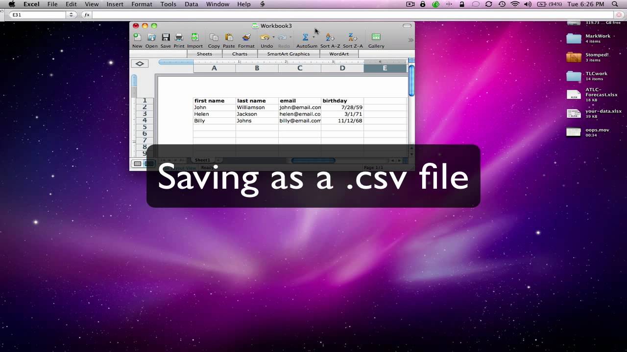 Saving a .csv - YouTube