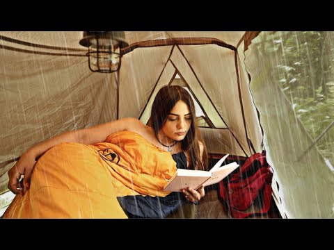 Solo Rain Camping | New outdoor gear | Overnight alone in Cozy tent | ASMR