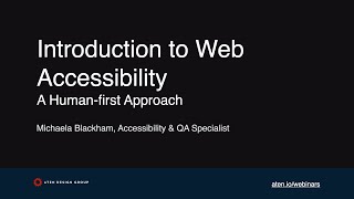 Introduction to Web Accessibility: A Human-first Approach