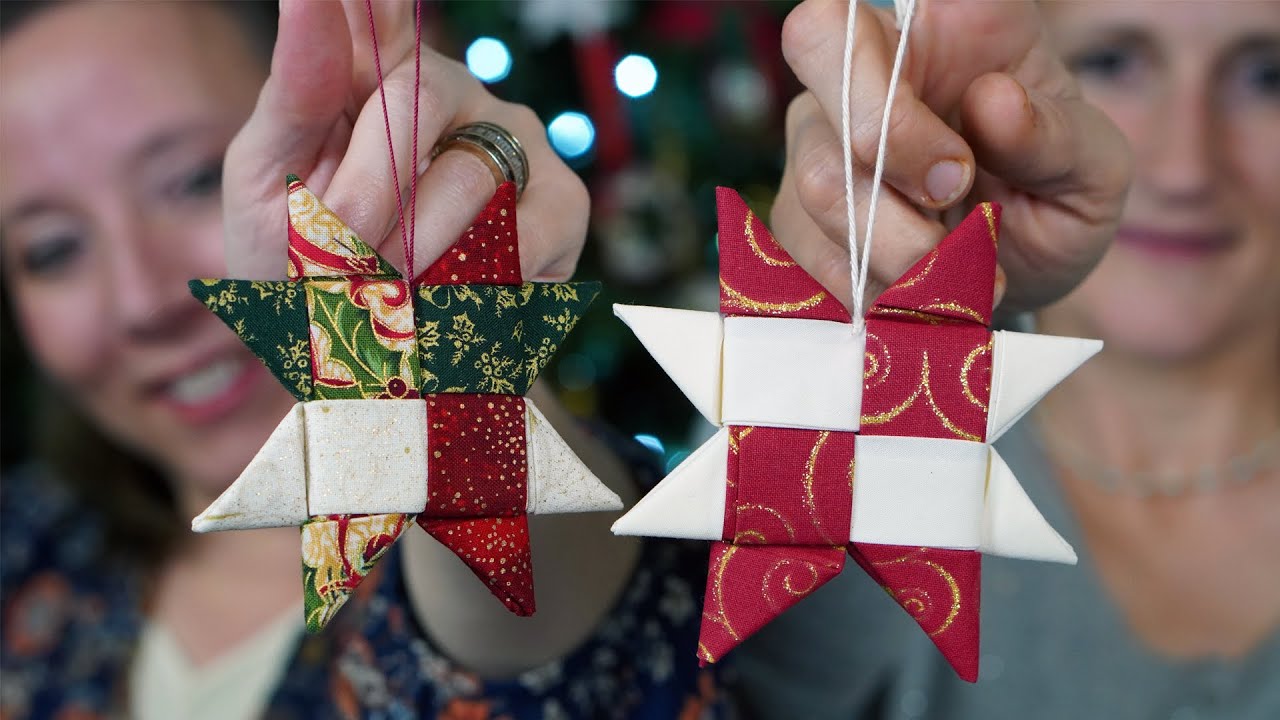 No-Sew Scandinavian Folded Fabric Star Christmas Ornament - YouTube