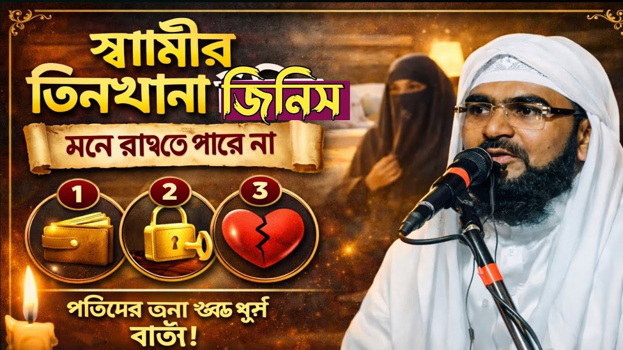 স্বামীর তিনখানা জিনিস মনে রাখতে পারে না! মাওলানা আজিজুর রহমান বোখারী সাহেব।