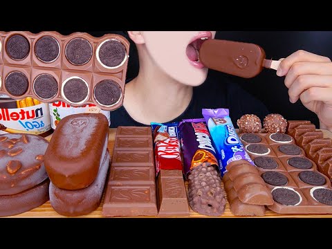 ASMR OREO MAGNUM CHOCOLATE ICE CREAM MUKBANG 咀嚼音 大食い チョコレート アイスクリーム オレオ 초콜릿 먹방 Cokelat EATING SOUNDS