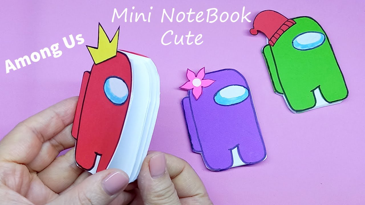 How to make origami AMONG US MINI NOTEBOOK | Cách làm sổ tay Mini Cute | Liam Channel