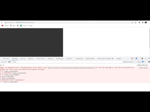 Minified react error