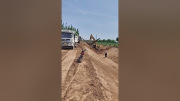 Field irrigation canal excavation process- Good tools and machinery make work easy
