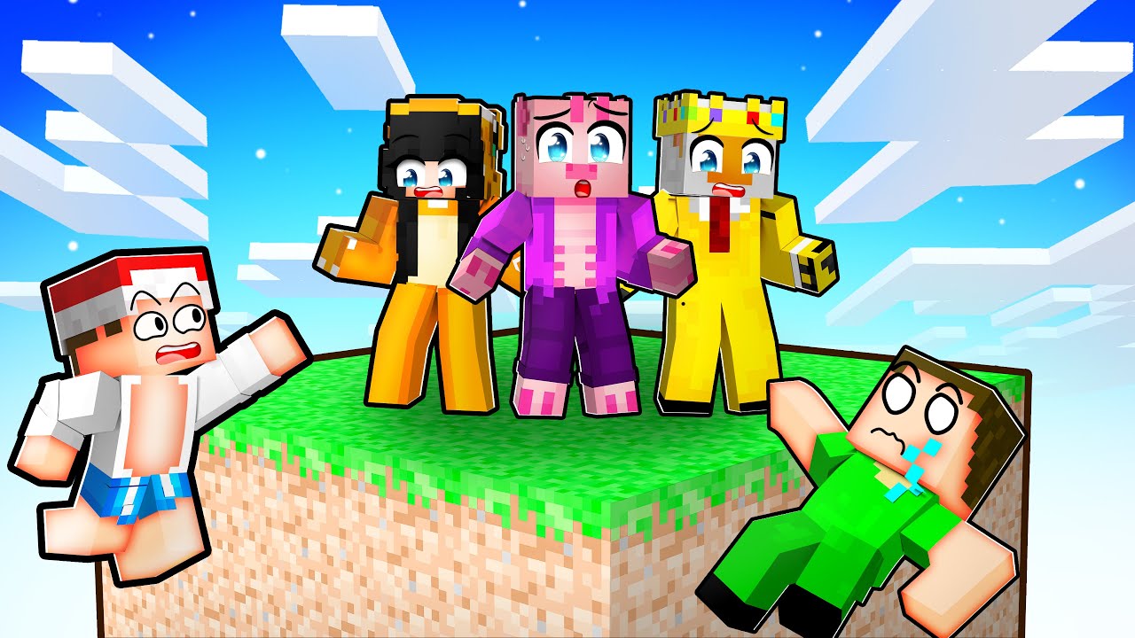 10 KAMARÁDŮ na 1 BLOCKU v Minecraftu!