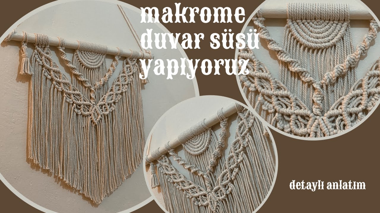 #Makrome Duvar Süsü Yapıyoruz(DETAYLI ANLATIM)#makrome #macrame #macramewalldecor #duvarsüsü