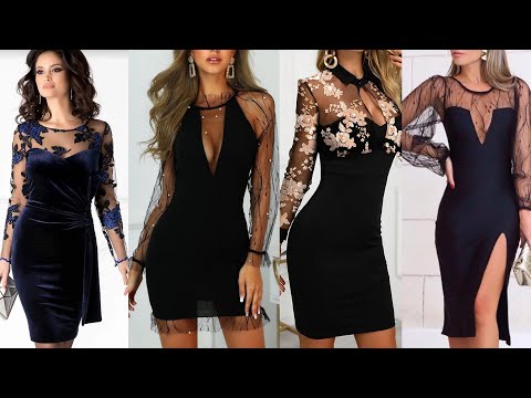 TENDENCIA  VESTIDOS CASUAL /   MANGA TRANSPARENTE MODA  MUJER