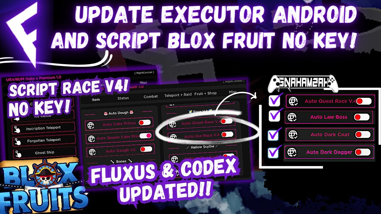 UPDATE ] BLOX FRUIT SCRIPT NO KEY, RACE V4