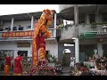 Lws pak mei foshan lion dance on bench set  5 meters climbing pole in paris 2014