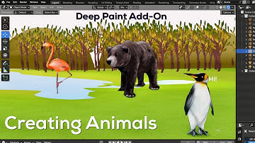 Experimenting with the Deep Paint Add-On by GAKU in Blender Pt. 3 || Creating Animals in 2D and 3D