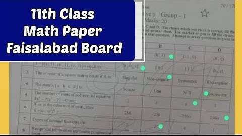 1st year Math Faisalabad board group 1 solved MCQs 2023