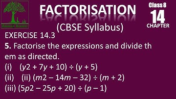 Class 8 Factorization CBSE Syllabus
