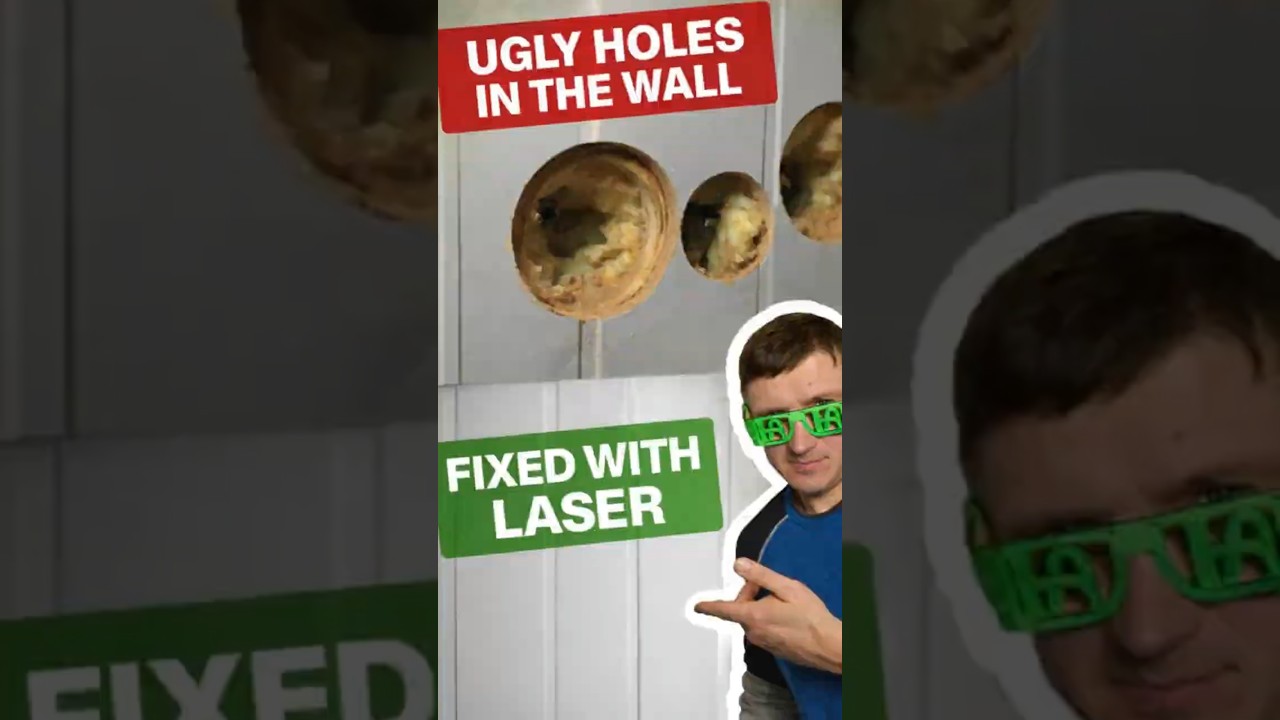 Ugly Wall Holes Smart Laser Fix  #woodworking#diy #repairing #home #fix #lasercut
