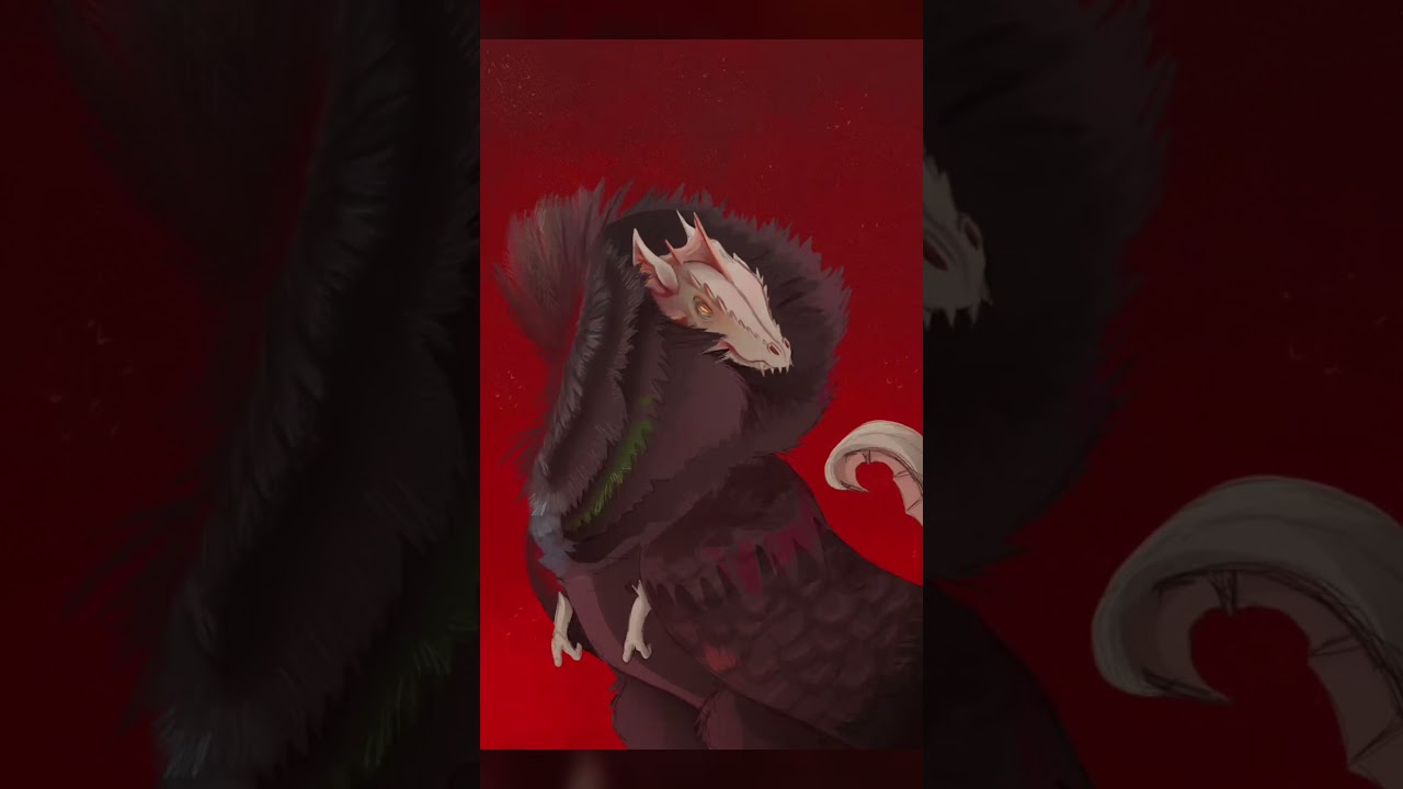 #Smaugust #Ruffling #artchallenge #smaugusr2026 #dragon #pidgin #feathers #art #drawing #painting