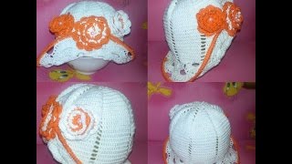 картинка: Вяжем шляпку для малышки ( knit hat on girl)