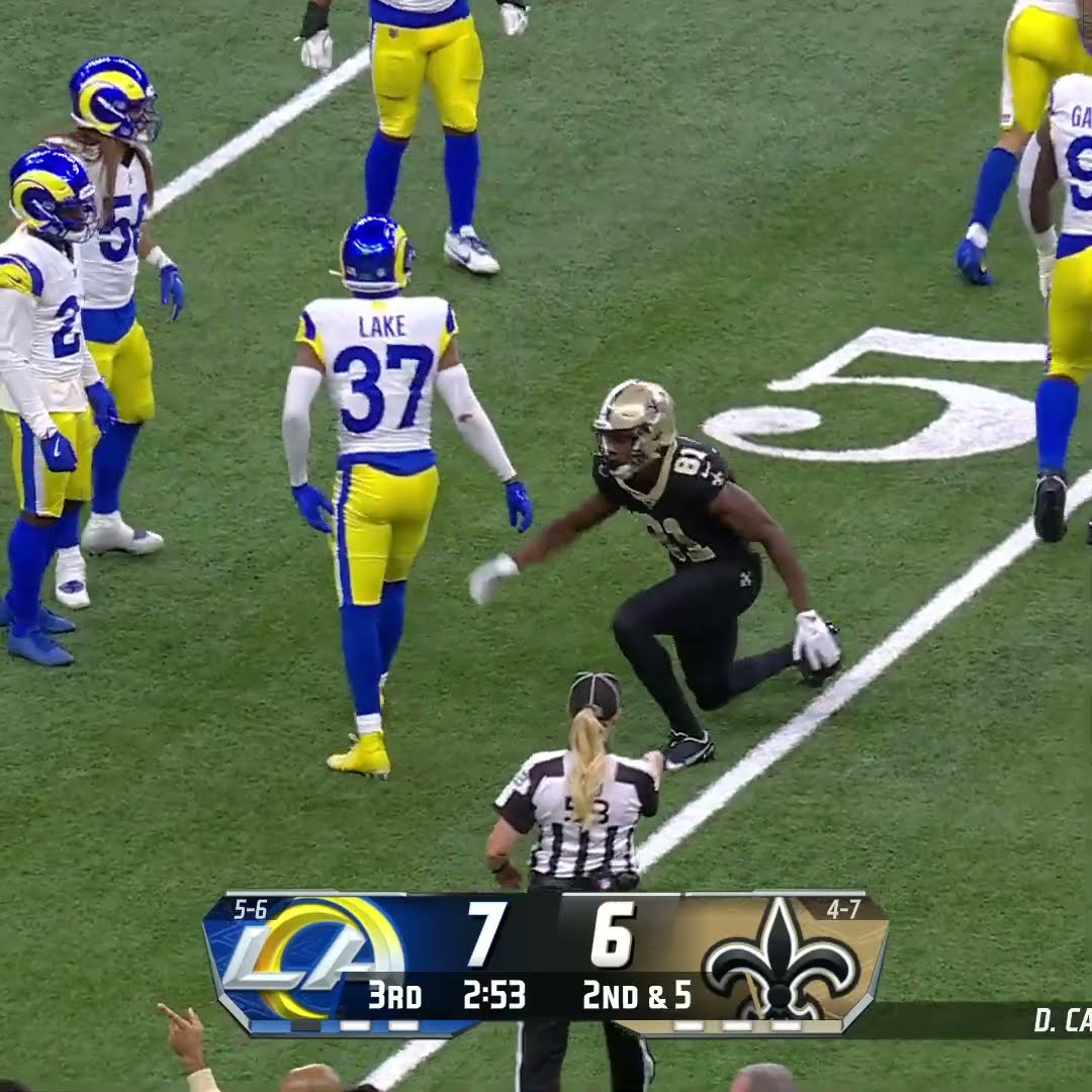 Kevin Austin catches for a 16-yard Gain vs. Los Angeles Rams