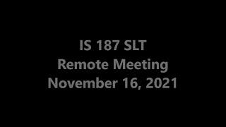 IS 187 PTO Remote General Meeting, November 16, 2021
