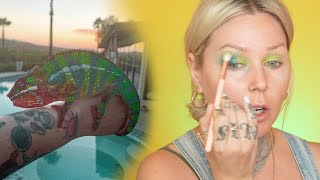 Makeup Inspired By My Panther Chameleon! | KristenLeannimal