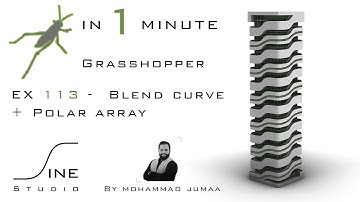 Grasshopper in 1 minute - EX 113 - Blend curve + Polar array