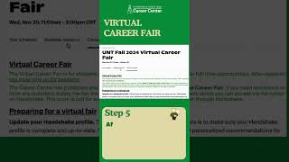 How to register for the UNT Virtual Career Fair