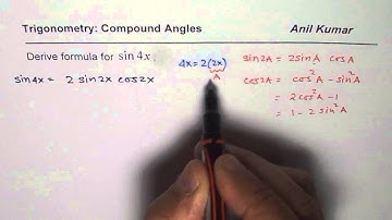 Examples Compound Angle Formula for Double Angles sin4x