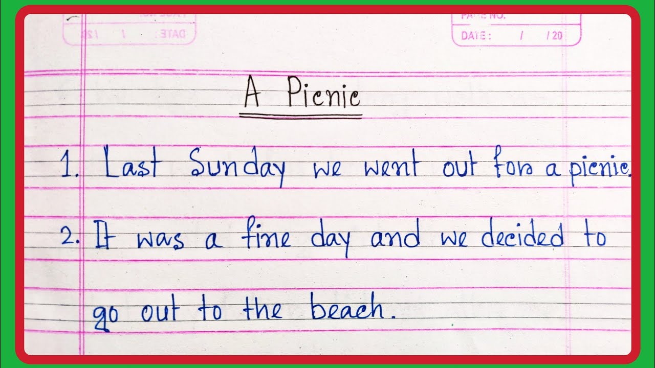 A Picnic Essay in English// Picnic paragraph writing// How to write an