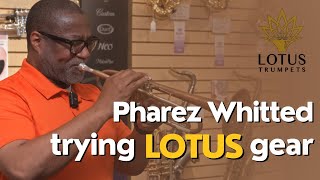 Pharez Whitted trying LOTUS Gear - @PM Music Center #lotustrumpets #trumpet #mouthpiece