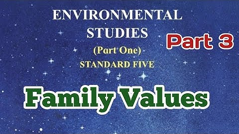 EVS 1 | Family Values | Part 3 | Std 5 | Maharashtra State Board