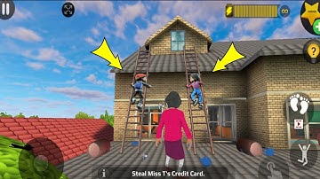 Scary Teacher 3D - with nick and tani troll Miss T fell face down  part 5260 #scaryteacher3d