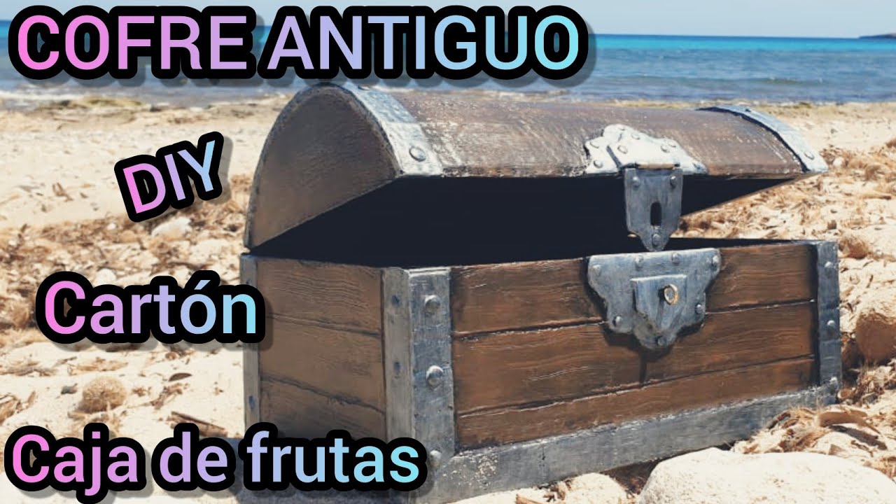 👍😃💞CÓMO HACER COFRE ANTIGUO, COFRE DEL TESORO, DIY 💞Cartón 😃