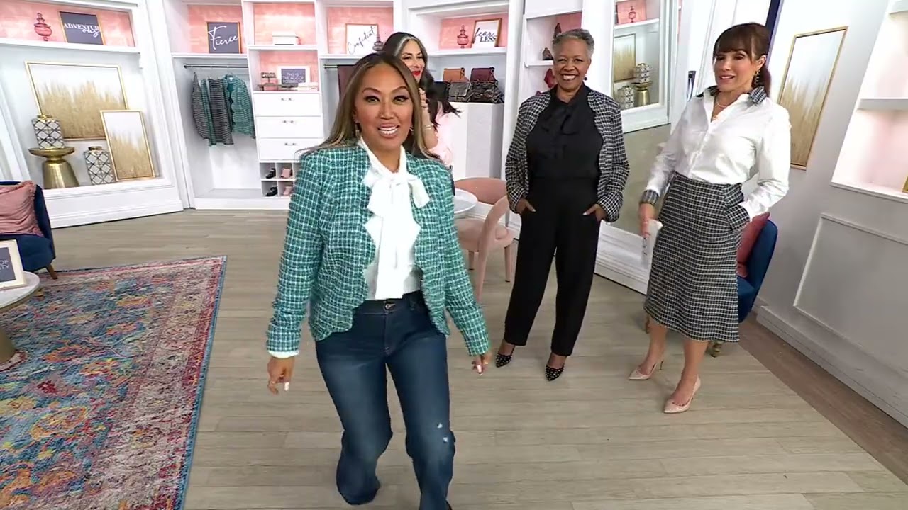 by Stacy London Knit Boucle Scallop Edge Jacket on QVC