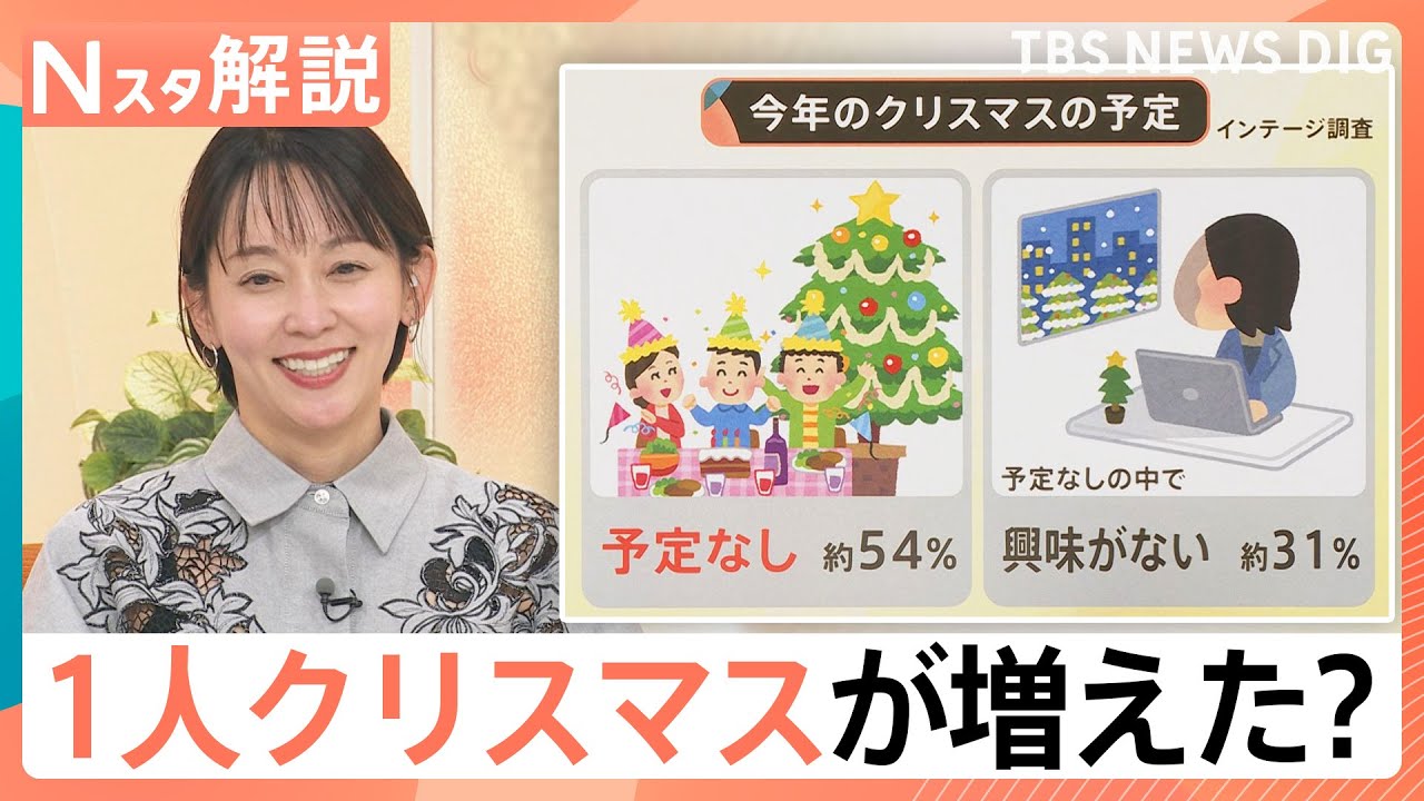 1人クリスマス」増加】背景には“おひとり様”レベル上昇か？【Nスタ解説