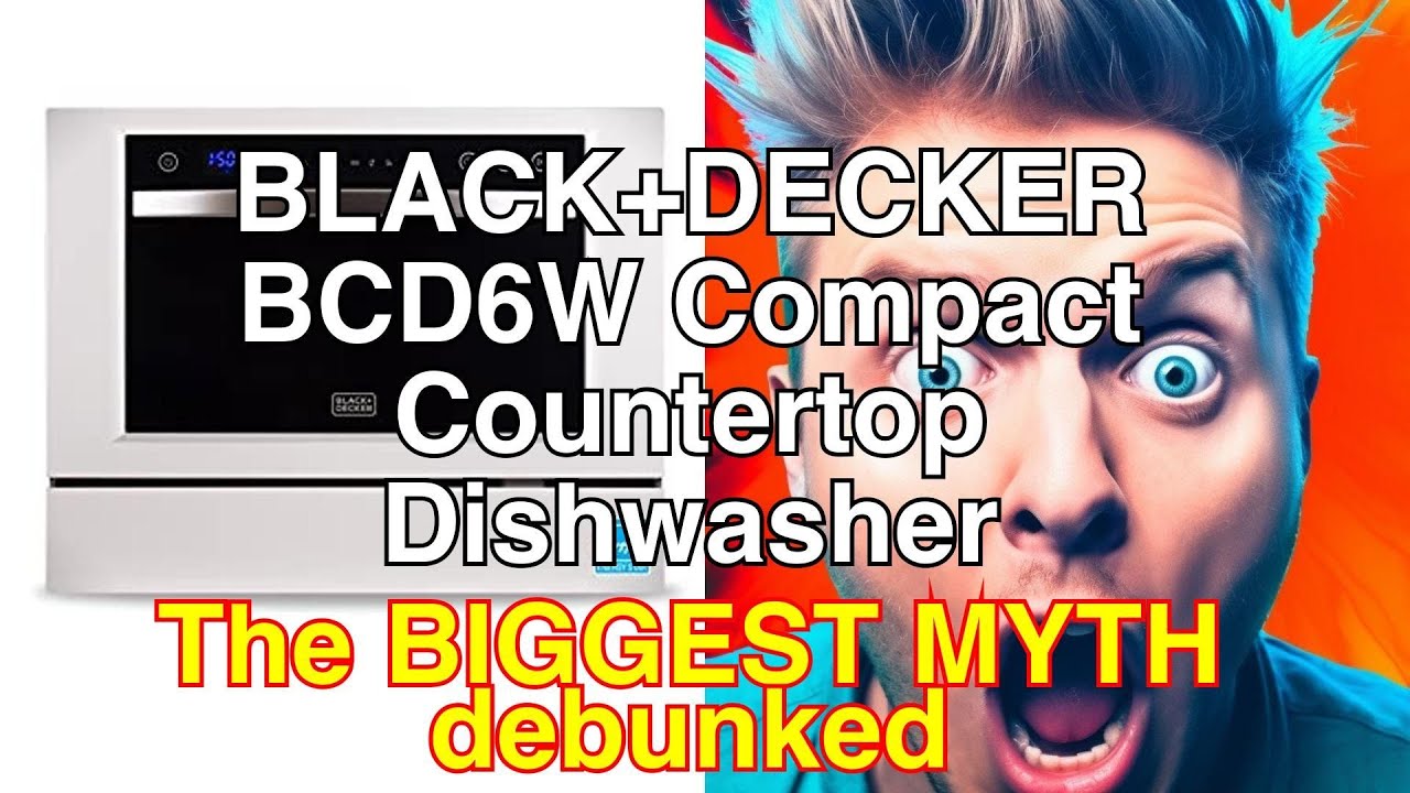 BLACK+DECKER BCD6W Compact Countertop Dishwasher, 6 Place Settings