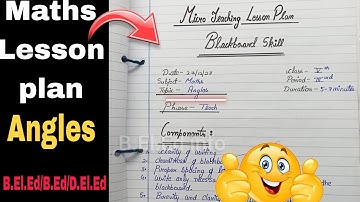 Angles Lesson Plan | Lesson plan on angle | Maths lesson plan | Angles |B.Ed/B.El.Ed/D.El.Ed #beled
