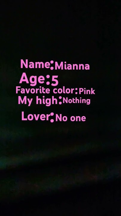 My Name My Age My Favorite Color Lyrics my name my age my favorite color - YouTube