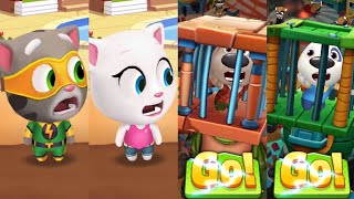 Talking Tom Gold Run - All Bosses & Heroes Fight In Cage Battle Vs Deserts Runway Event - Tom & Hank screenshot 4