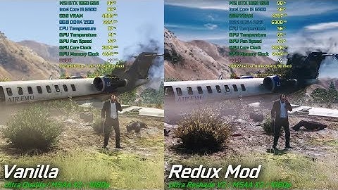 Grand Theft Auto V PC - Vanilla / Redux Mod Graphics/Performance Comparison I5 6500 GTX 1060 6gb OC