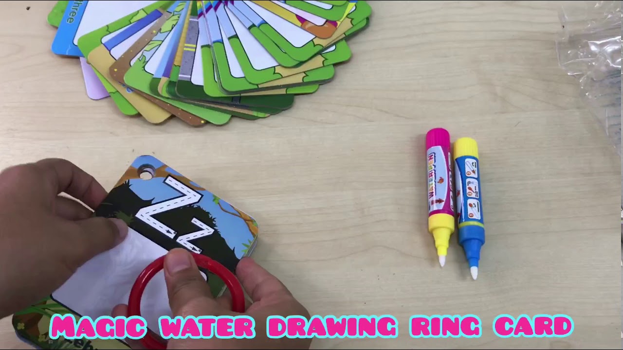 Learning magic water drawing ring card - YouTube