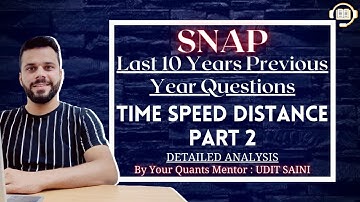 SNAP Previous Year Questions || QA - Time Speed and Distance -2 || By Udit Sir  #snap