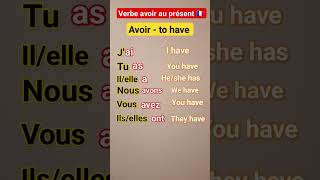 Basic French ??.  le verbe avoir/to have au présent lindicatif ??. frenchlanguage shortvideo