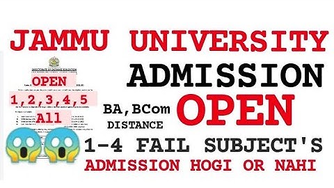 Jammu University latest news || Admission open BA, BCOM 1 semester Distance Jammu University 2022