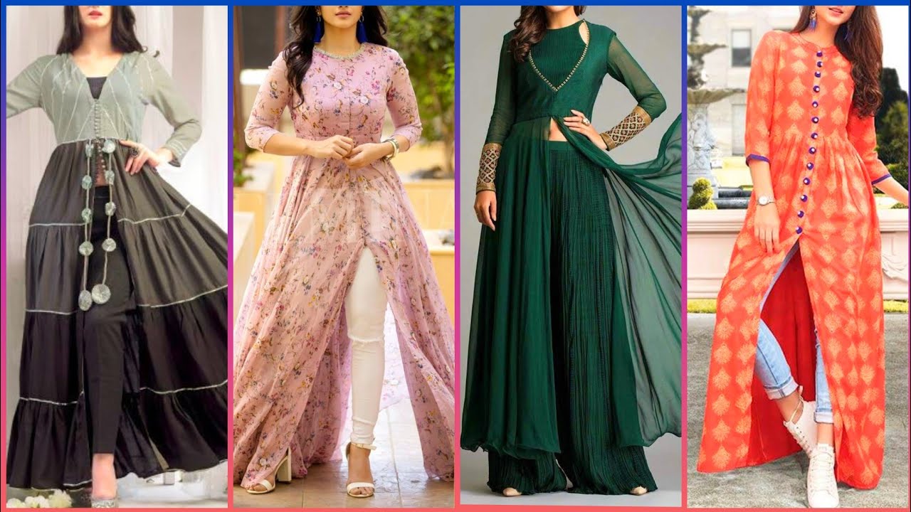 Women Front Cut Printed Anarkali Kurta Palazzo Set Handmade Salwar Kameez  Dress | eBay