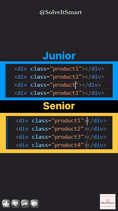 ๐ฅ Junior vs Senior || Div tag in HTML || Frontend Developer || Shortcut Trick in HTML