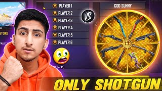 Only Shotgun Challenge😍😱In Wheel Only 1 Vs 4 - Free Fire India